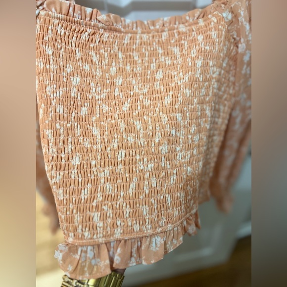 LuLu’s Dreamiest Love Orange Floral Print Long Sleeve Crop Top - Picture 6 of 10